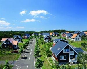 Photo of typical Swedish houses in a Japanese place called Sweden Hills